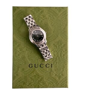 Gucci Women's Vintage Stainless Steel
Watch with Charcoal Dial